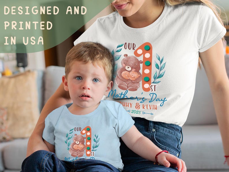Our First Mother's Day Matching Tee, New Mom Gift, Mothers Day Matching Shirt, Custom 1st Mother's Day Shirt, Matching Mom and Baby Bodysuit
