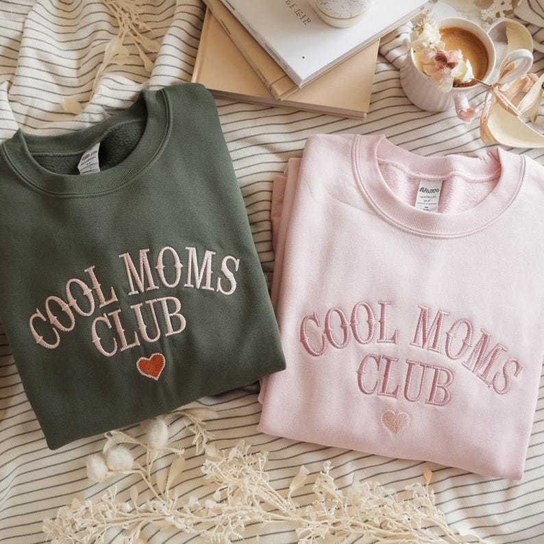 Embroidered Cool Moms Club Sweatshirt, Embroidered Cool Mom Sweatshirt, Embroidered Crewneck, Mother S Day Gift, Gifts For Mom, Mom Gifts