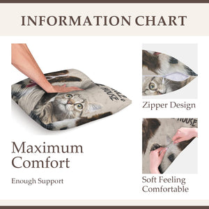 Custom Dog Photo Pillow - My House, My Rules Personalized Pet Cushion - Funny and Unique Gift for Dog Lovers - Cat Family Favorite Pillow