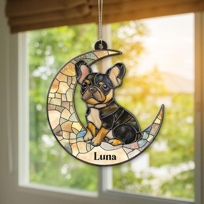 Dachshund On The Moon Acrylic Ornament, Custom Dog Breeed Dog Lover Gifts, Personalized Dog,Pet Memorial Ornament,Dog Holiday Decoration