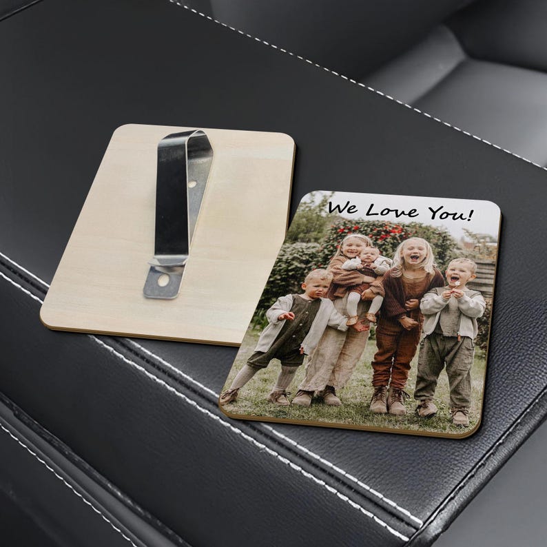 Custom Photo Car Visor Clip, Husband Gifts, Personalized Father's Day Gift, Drive Safe Daddy Gift, New Dad Gift, 1st Time Dad Gift from Wife