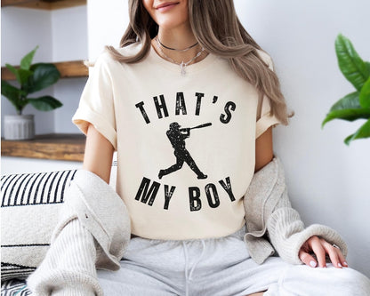 Custom That's My Boy Baseball Mom Shirt, Personalized Gift for Mom Dad, Cute Baseball Mom Sweatshirt, Baseball Mom Shirt