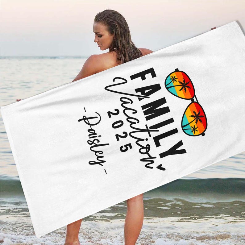Personalized Family Vacation 2025 Beach Towel, Matching Family Trip Gift For Summer, Family Vacay, Family Cruise Towel, Family Reunion Gift