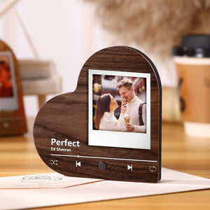 Personalized Photo & Song Fridge Magnet, Custom Music Refrigerator Magnet, Play Whole Song Music Heart Ornament, Anniversary Gifts for Him