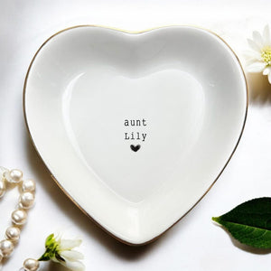 Custom Aunt Name Ring Dish, Tia Birthday Baptism Gift, Pregnancy Announcement Auntie Gift