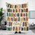 Vintage Bookshelf Library Throw Blanket, Cottagecore Book Wildflowers Blanket Gift For Book Lover Library Gift Floral Bookish Gift For Reader