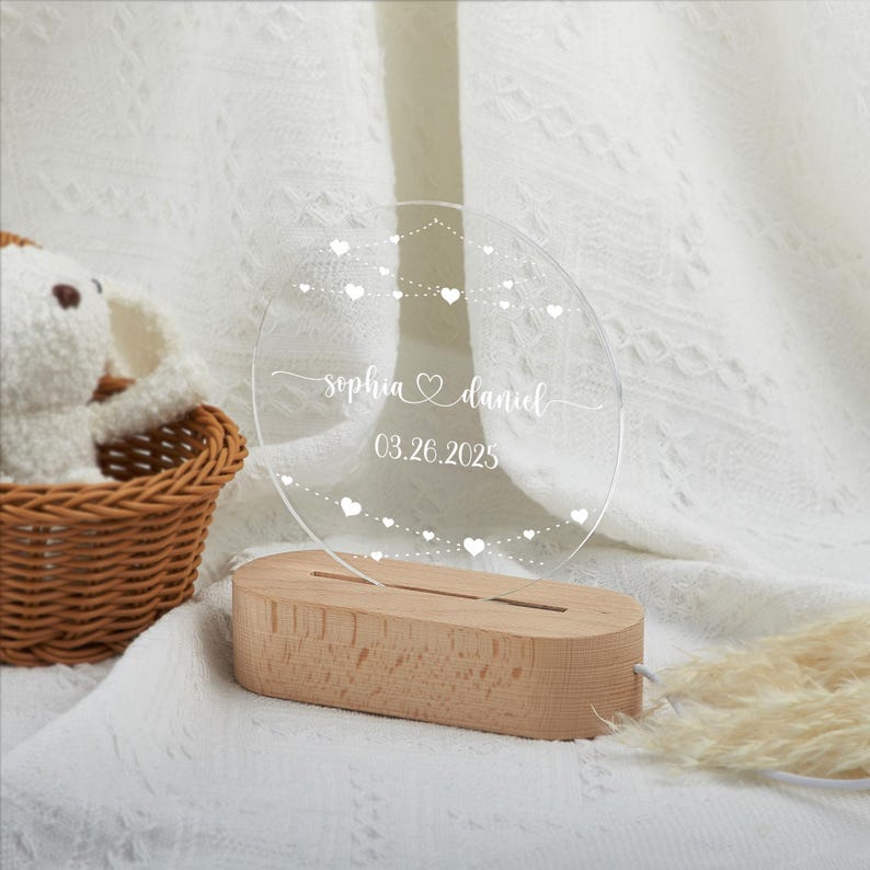 Personalized Night Light,Home Decor,Wedding Gift Ideas,Engagement Gift,Newly Wed Gift,Wedding Favors,Gift for Him,Gift for Her