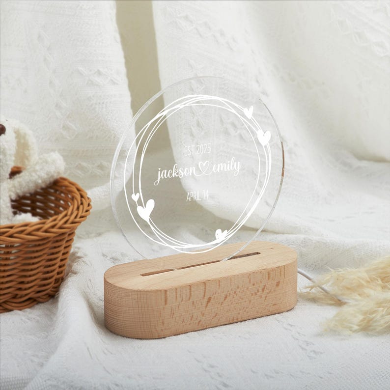 Personalized Night Light,Home Decor,Wedding Gift Ideas,Engagement Gift,Newly Wed Gift,Wedding Favors,Gift for Him,Gift for Her