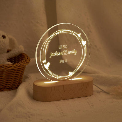 Personalized Night Light,Home Decor,Wedding Gift Ideas,Engagement Gift,Newly Wed Gift,Wedding Favors,Gift for Him,Gift for Her
