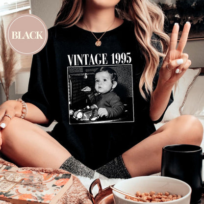 Personalised 30th Birthday Shirt, Custom Photo Birthday Shirt, 30th Birthday Gift, 40th Birthday Gift, Vintage 1995 Shirt