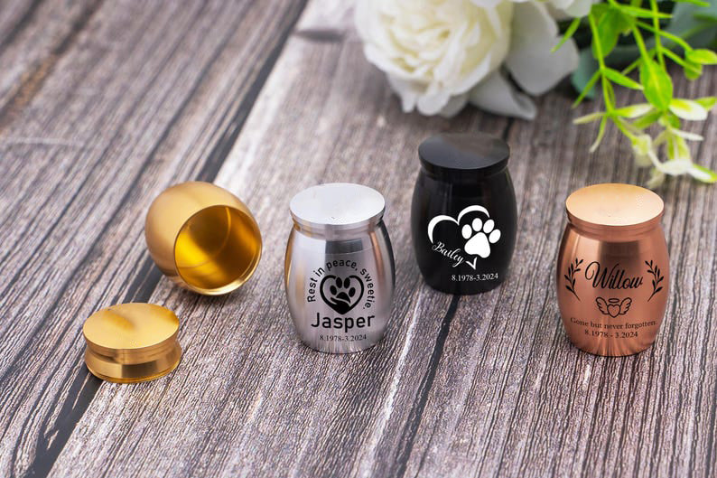 Personalized Dog Memorial Urn - Custom Dog Claw Ash Jar Keychain Paw Print Keepsake, Funeral Urn for Dogs, Pet Loss Gift