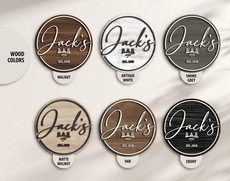 Personalized 3D Embossed Wooden Bar Sign, Round Wooden Sign, Custom Wood Sign, Home Bar Sign, Cabin, Man Cave, Pub, Bar Decor, Basement Bar