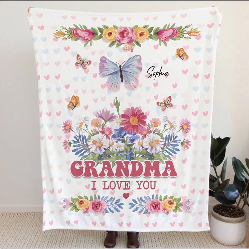 A Cozy Way To Celebrate The Love That Never Fades, Family Personalized Custom Blanket, Mother's Day Gift For Mom, Grandma