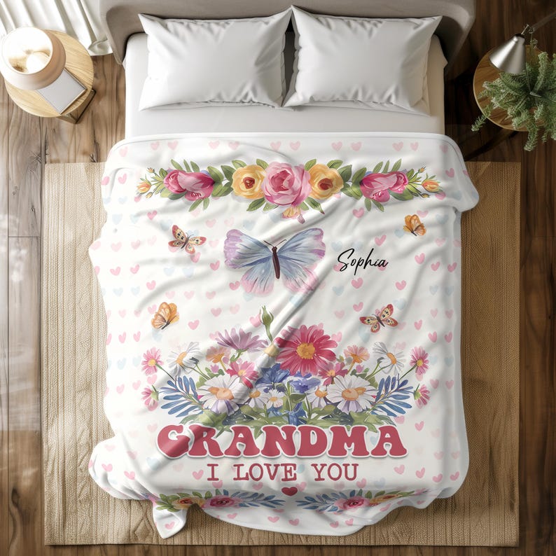 A Cozy Way To Celebrate The Love That Never Fades, Family Personalized Custom Blanket, Mother's Day Gift For Mom, Grandma
