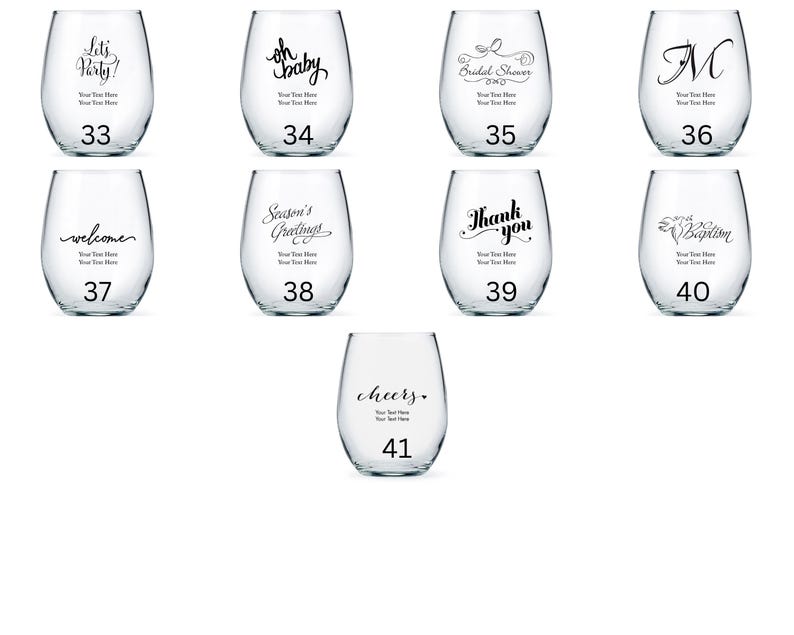 Personalized Big Wine Glasses - Custom Glassware - Wedding Wine Glasses - Birthday Wine Glasses - Bridal Shower Glasses - Unique Favor