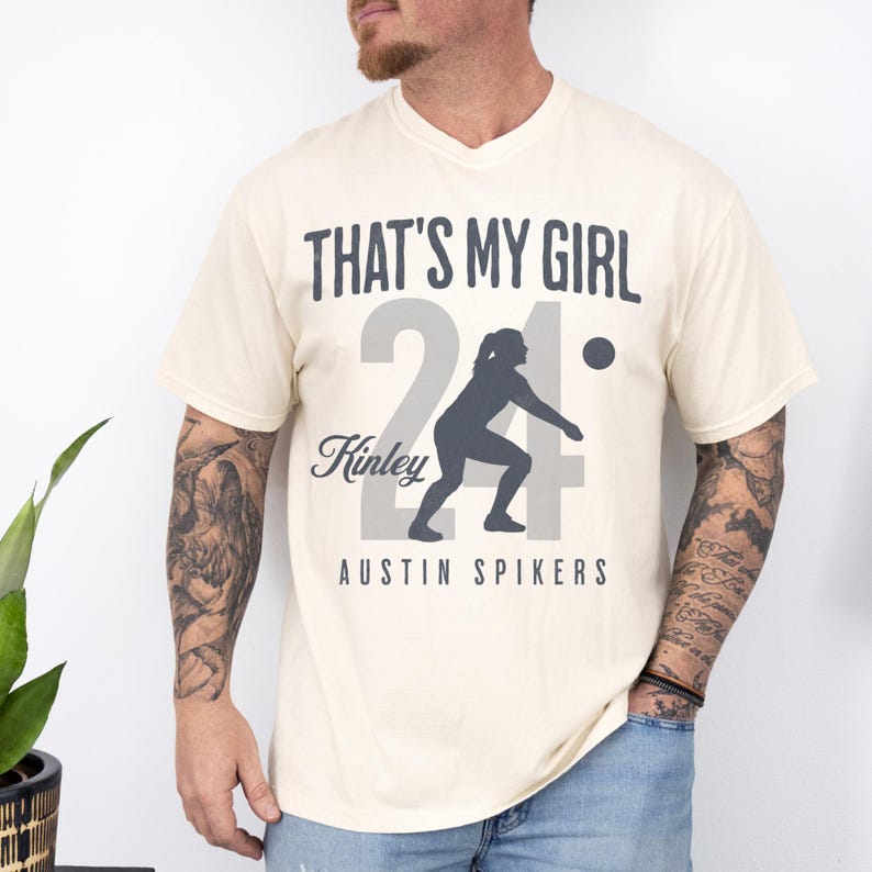 Custom That's My Girl Volleyball Mom Dad Shirt, Personalized Name Gift for Volleyball Mom Dad Grandma Mimi Nanna Grandpa