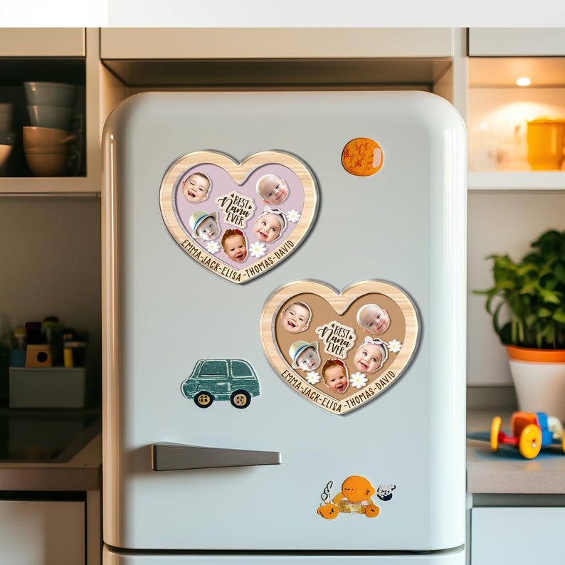 Personalized Mother's Day Gift For Nana, Custom Baby Face With Name Magnet, Best Nana Ever Magnet, Gift For Grandma, Gift From Grandkids