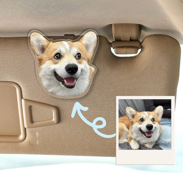 Custom Personalised Pet Acrylic Visor Clip, Cat Dog Car Vent Clip, Decoration Acrylic Blank Car Vent, Custom Photo, Custom Pet Car Clip