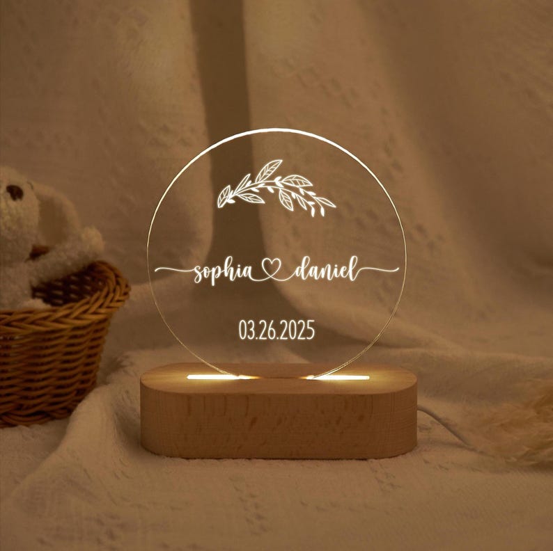Personalized Night Light,Home Decor,Wedding Gift Ideas,Engagement Gift,Newly Wed Gift,Wedding Favors,Gift for Him,Gift for Her