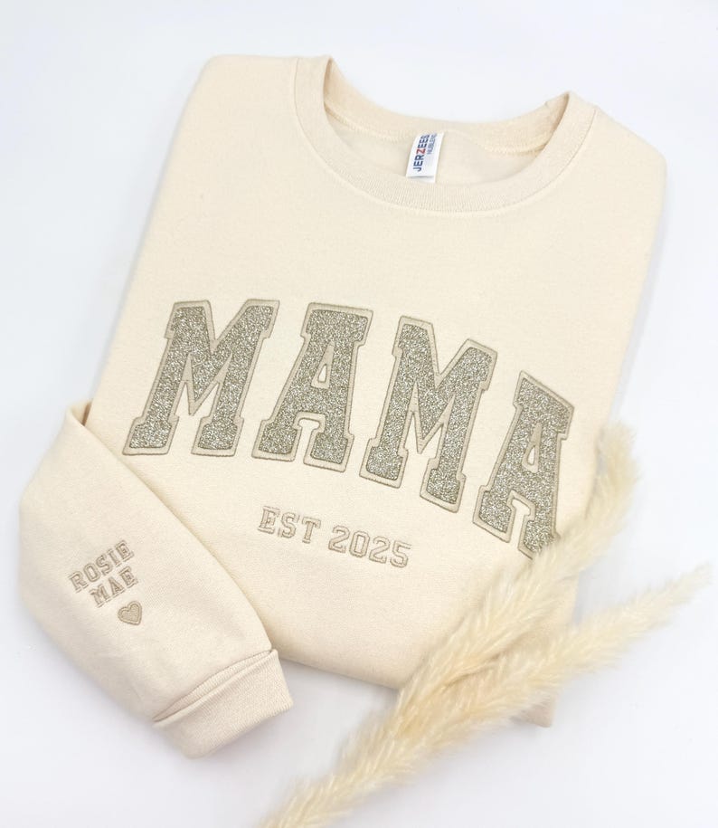 Custom Glitter Embroidered Mama Sweatshirt/Hoodies | Personalized Gift with Kids' Names | Pregnancy Announcement | Mother's Day Crewneck il_794xN.6689878884_j6a9.jpg