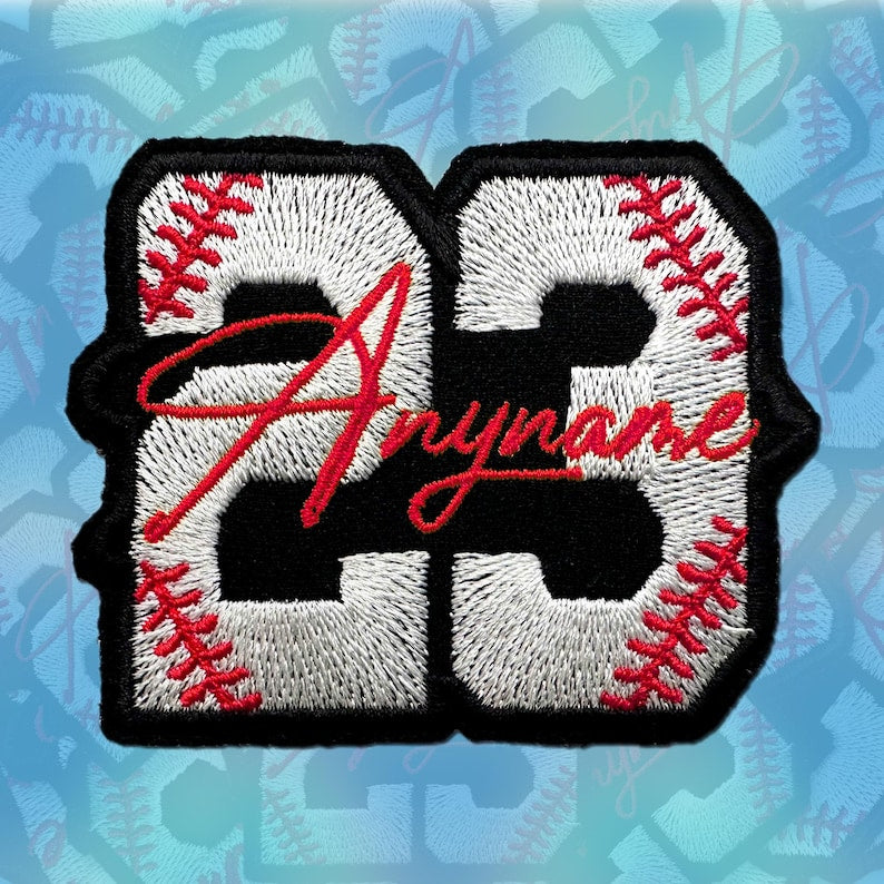 Custom Name Baseball Patch, Personalized Name Number Patches Softball Sport Team Gifts for Coach Patch Applique for Clothes Hats Backpacks