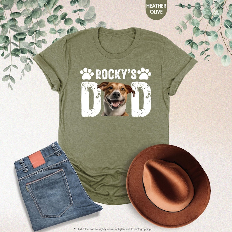 Custom Dog Dad Shirt, Custom Pet Photo Shirt,Dog Dad Gift,Personalized Dog Name Photo,Animal Lover Shirt,Gift For Dog Lover,Fathers Day Gift