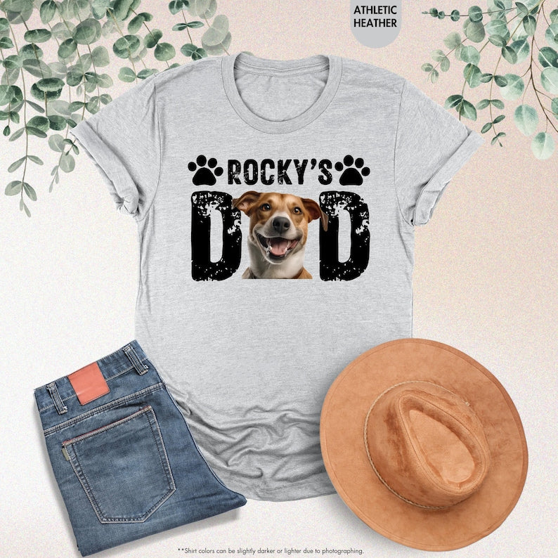 Custom Dog Dad Shirt, Custom Pet Photo Shirt,Dog Dad Gift,Personalized Dog Name Photo,Animal Lover Shirt,Gift For Dog Lover,Fathers Day Gift