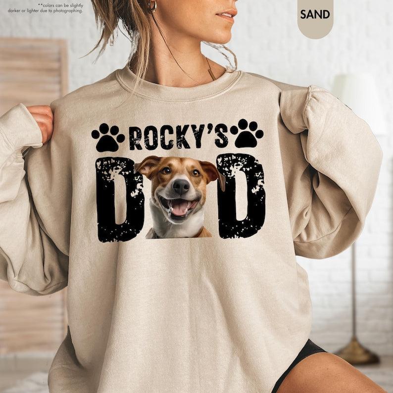 Custom Dog Dad Shirt, Custom Pet Photo Shirt,Dog Dad Gift,Personalized Dog Name Photo,Animal Lover Shirt,Gift For Dog Lover,Fathers Day Gift