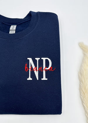 Embroidered Nurse Practitioner Sweatshirt: NP Pullover, New Nurse Gift