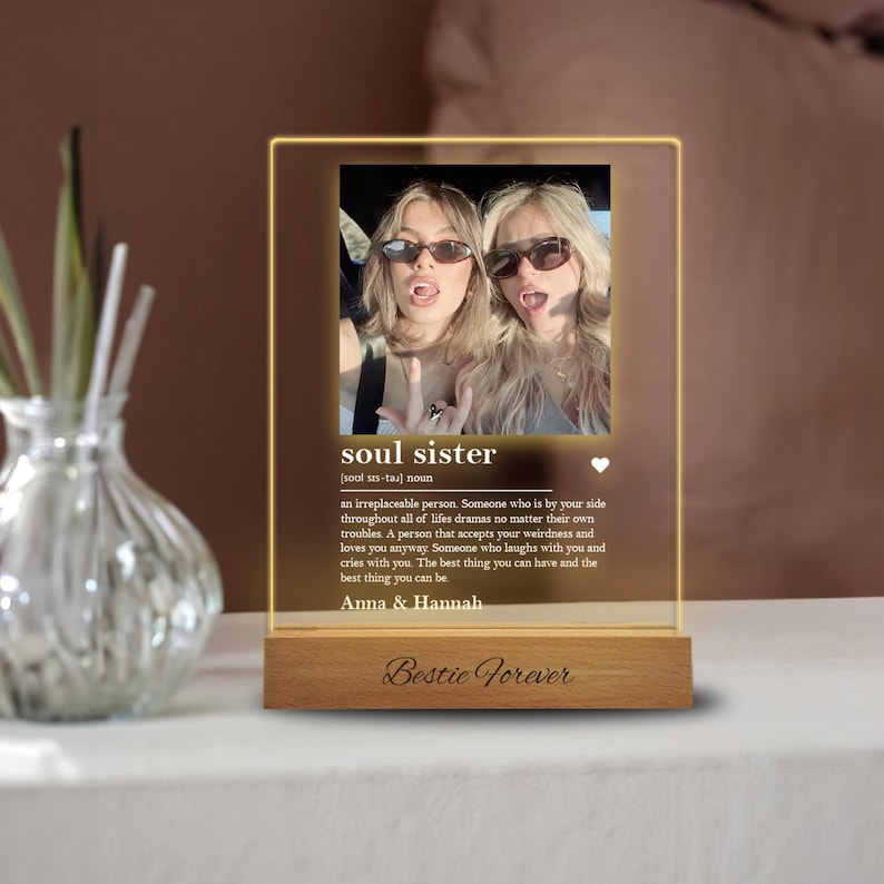 Personalized Soul Sister Definition photo Night Light, best friend gifts, Birthday Gifts for her, soul sister gifts, chirtsmas gift, for her