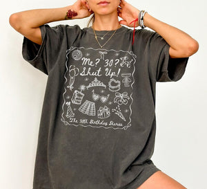 30th Birthday Diaries Shirt, Princess Thirtieth Birthday Tee, Matching Dirty Thirty Birthday Crewneck, Coquette Friend Gift