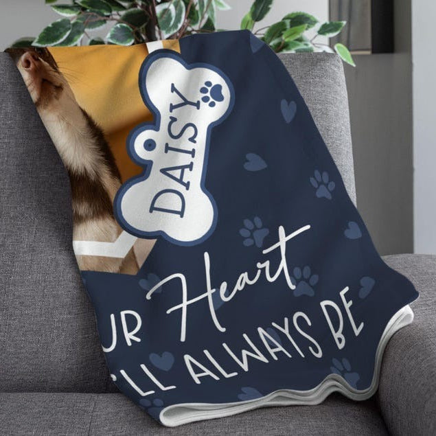 Personalized Dog Memorial Blanket, Custom Dog Photo Blanket, Pet Sympathy Gift, Loss Of Pet Memorial Gifts, Pet Keepsake, Gift For Dog Mom