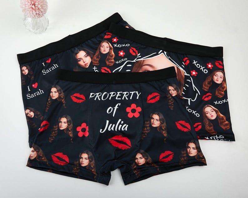 Custom Photo Boxer Briefs for Him,Personalized Face Boxer Briefs,Custom Men's Underwear for Husband/Boyfriend,Custom Valentine's Day Gift.