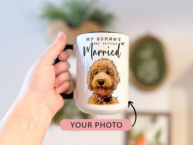 Custom Engagement Pet Mug, Engagement Pet Gift, Gifts for bride to be, Bachelorette Gift,Bridal Shower Gift, Engaged Mug, Newly Engaged Gift