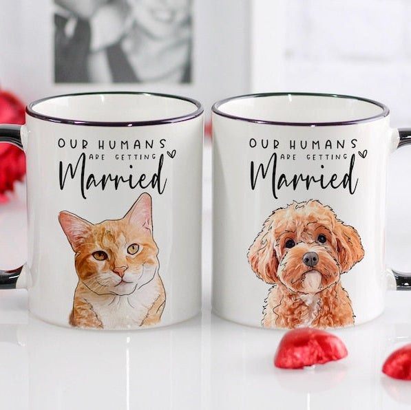 Custom Engagement Pet Mug, Engagement Pet Gift, Gifts for bride to be, Bachelorette Gift,Bridal Shower Gift, Engaged Mug, Newly Engaged Gift