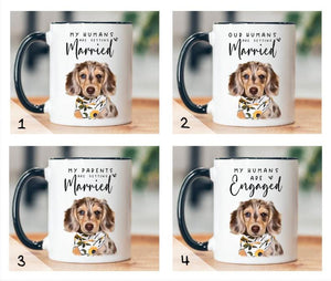 Custom Engagement Pet Mug, Engagement Pet Gift, Gifts for bride to be, Bachelorette Gift,Bridal Shower Gift, Engaged Mug, Newly Engaged Gift