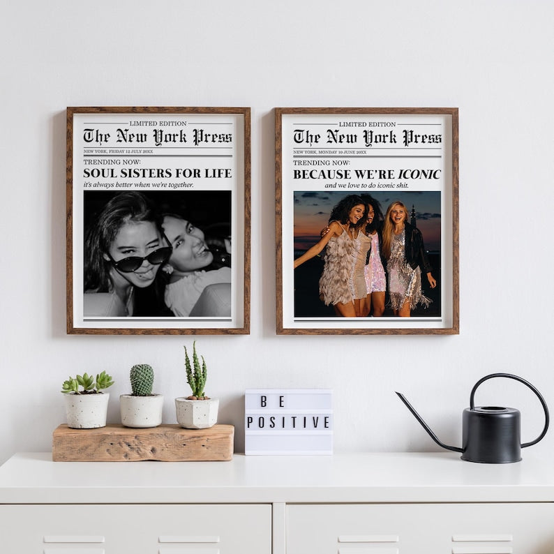 Because It's Iconic Newspaper Print, Custom Newspaper Print, Personalized Friend Gift, Gift for Best Friend, Custom Print, Bestie Gift