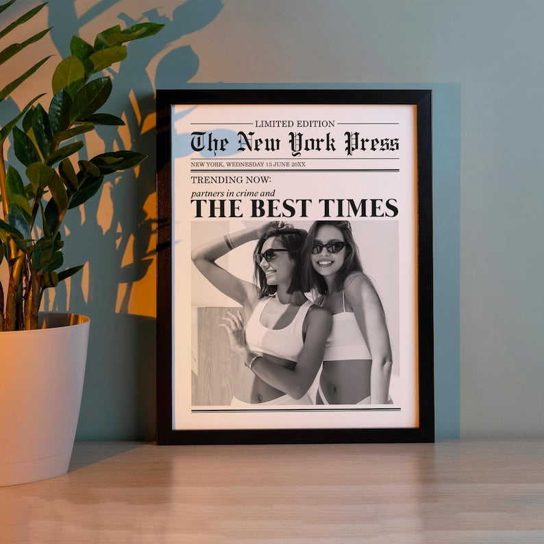 Because It's Iconic Newspaper Print, Custom Newspaper Print, Personalized Friend Gift, Gift for Best Friend, Custom Print, Bestie Gift