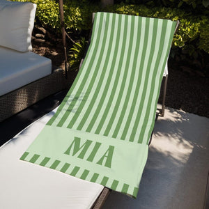 Custom Stripe Beach Towel with Name, Beach Bridal Party Towel, Preppy Girls Pool Towel, Swimming Club Towel, Summer Essentials Vacation