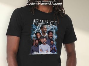 Memorial TShirt Ideas, Custom Funeral T-Shirt Celebration of Life In Loving Memory Of Remembrance Unisex Sweatshirt Grief Gift Photo Collage