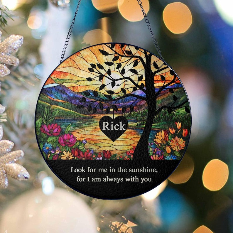Memorial Stained Glass Suncatcher/Lightcatcher Loss Of Dad/Sympathy Gift Memorial Suncatcher/Loss Of Dad/Mom Sympathy Gift/Remembrance Gifts