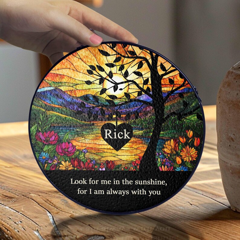 Memorial Stained Glass Suncatcher/Lightcatcher Loss Of Dad/Sympathy Gift Memorial Suncatcher/Loss Of Dad/Mom Sympathy Gift/Remembrance Gifts