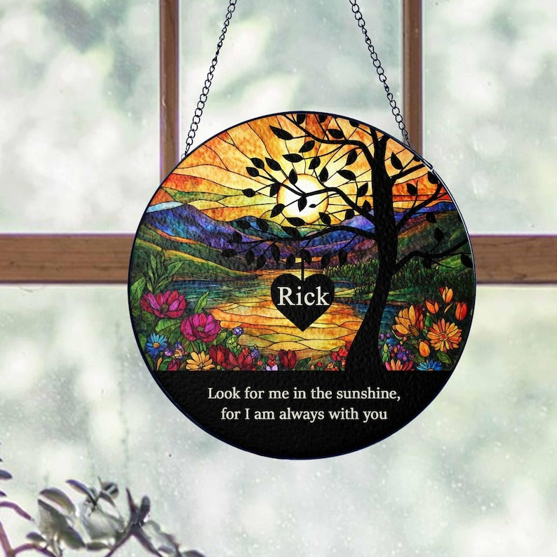 Memorial Stained Glass Suncatcher/Lightcatcher Loss Of Dad/Sympathy Gift Memorial Suncatcher/Loss Of Dad/Mom Sympathy Gift/Remembrance Gifts