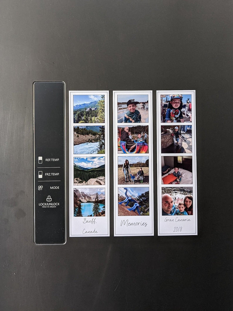 Photo Fridge Magnet, Personalised Magnet, Custom Magnetic Bookmark, Photo Booth Strip Gift for Best Friend Birthday, Fathers Day Gift