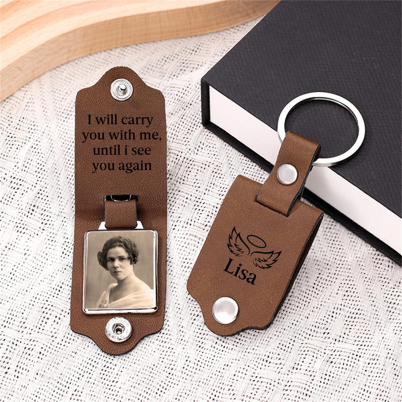 Those We Love Don't Go Away, Memorial Keychain, Unique Sympathy Gift, Custom Photo Keychain, In Loving Memory, MemorialGifts for Him