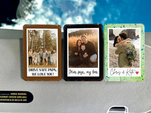 Personalized Sun Visor Picture Clip, Custom Pet Photo Car Accessory, Wallet Photo Holder Couples Gift, Christmas Gift For Husband, Boyfriend Family Portrait Decoration Drive Safe