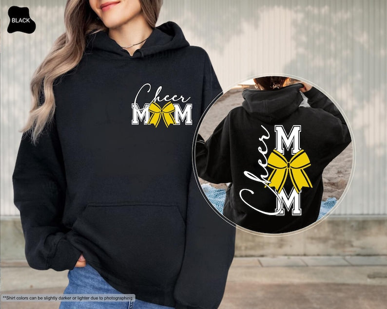 Cheer Mom Sweatshirt, Custom Coquette Cheer Mom Hoodie, Cheerleader Mom Sweatshirt, Cheerleading Mom, Cheerleader Gift, Coquette Cheer Sweat