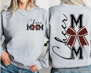 Cheer Mom Sweatshirt, Custom Coquette Cheer Mom Hoodie, Cheerleader Mom Sweatshirt, Cheerleading Mom, Cheerleader Gift, Coquette Cheer Sweat