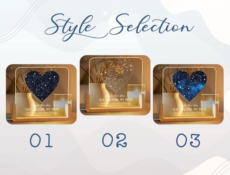 Custom Star Map Night Sky Night Light, Mother s Day Gift, Gift for Mama, Gift for Mom Mother from Daughter Son, The Day You Became My Mom