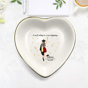 Personalized Graduation Jewelry Dish, Custom Trinket Tray, Class of 2026, Graduation Gift for Her, Senior Gift, College Graduation Keepsake